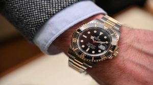 Rolex Sea Dweller On Business Mans Wrist